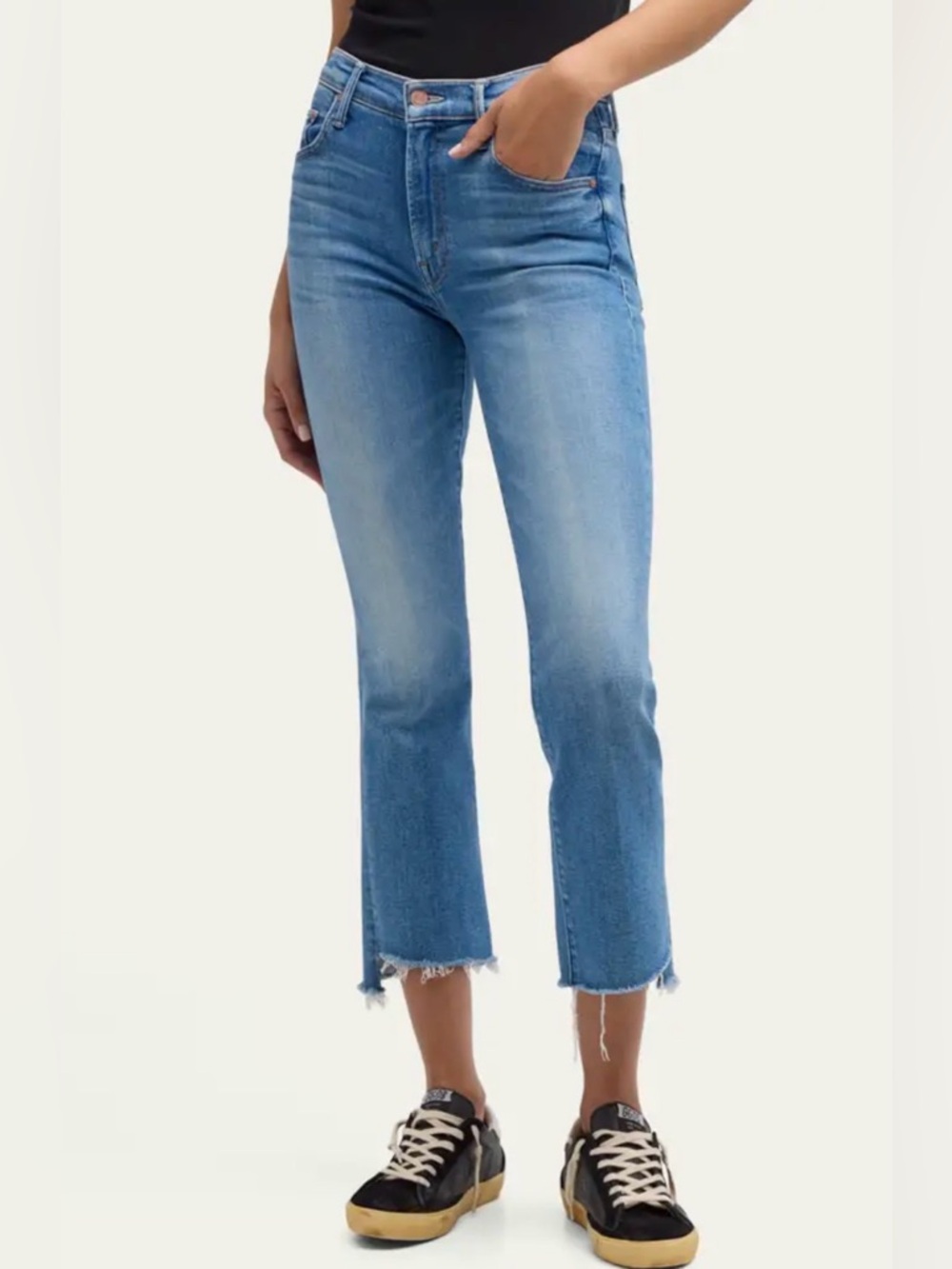MOTHER The Insider Crop Step Fray Work Hard Play Hard Size 30 - Picture 3 of 14